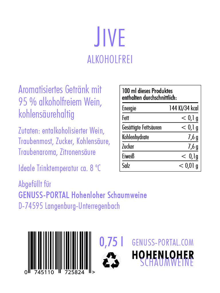 Fruchtsecco - JIVE - alkoholfrei 0.75 Liter