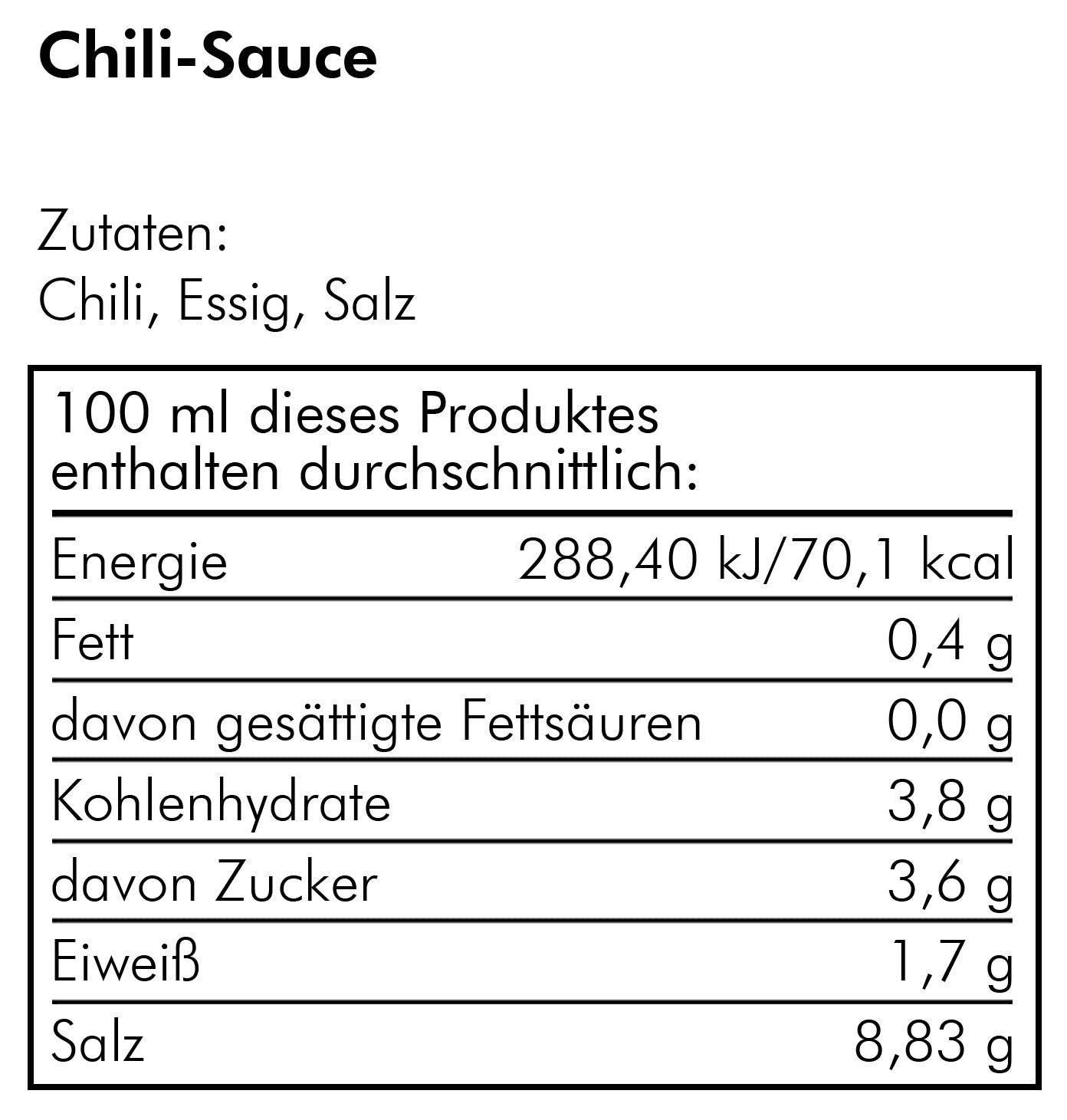 Chilisoße - HomeMade 0,1l